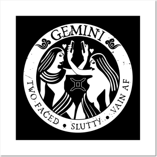 Savage Gemini Zodiac Antisocial Astrology Posters and Art